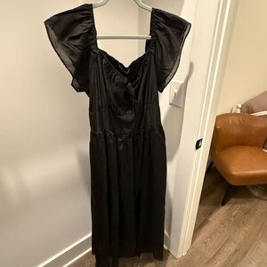 Elegant Black Women's Milkmaid Dress